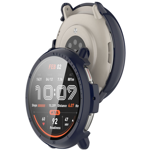 Coque rigide avec verre Amazfit Active 2 (bleu foncé)