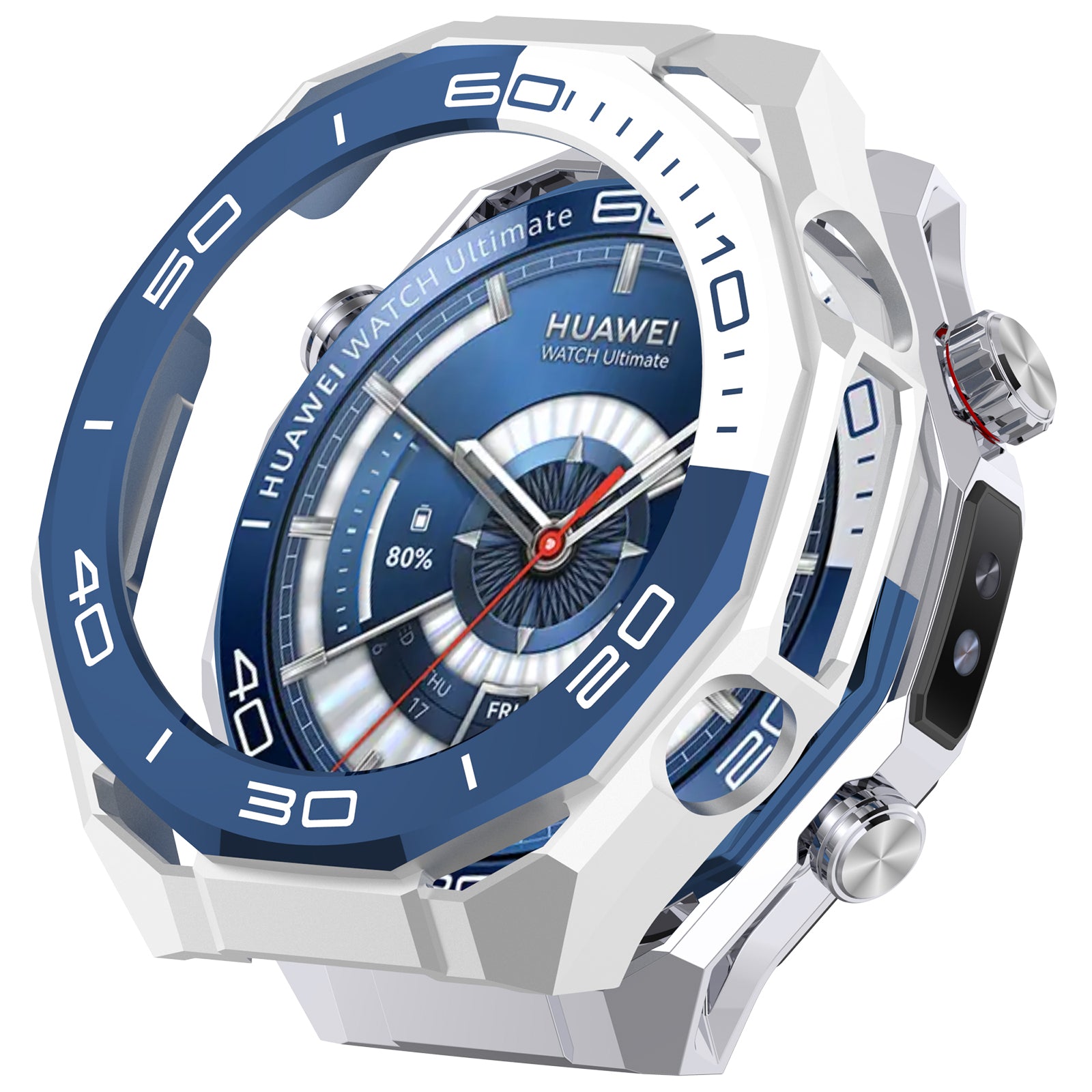 Huawei Watch Ultimate 2 PC Case with Glass (White/Blue)