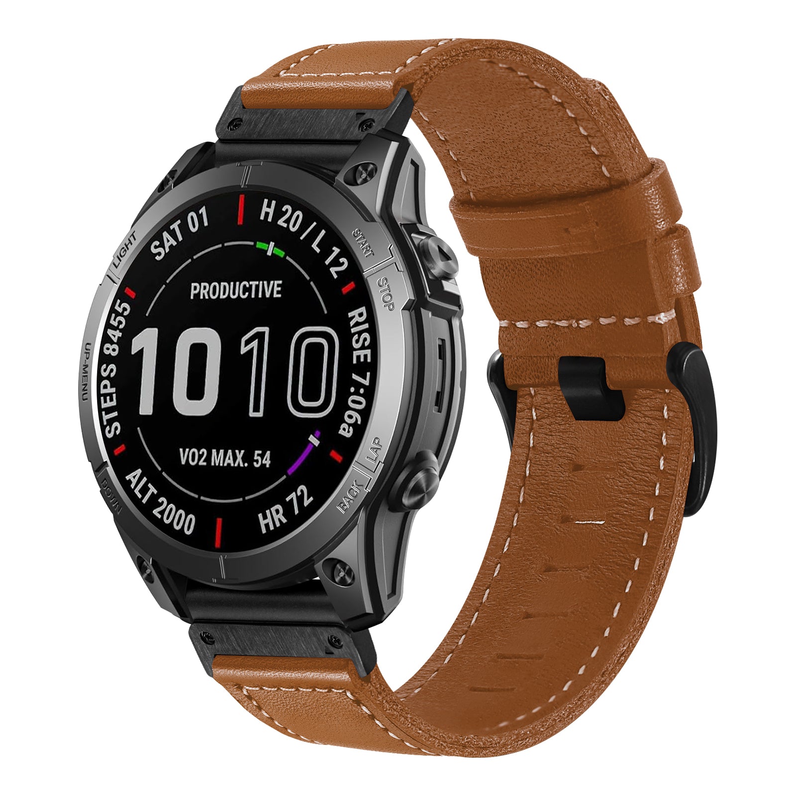 Bracelet cuir premium Garmin Fenix 7x (marron)