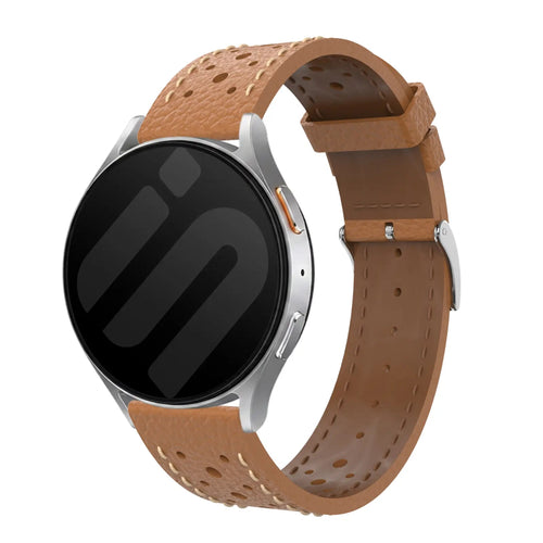 22mm breathable leather band brown