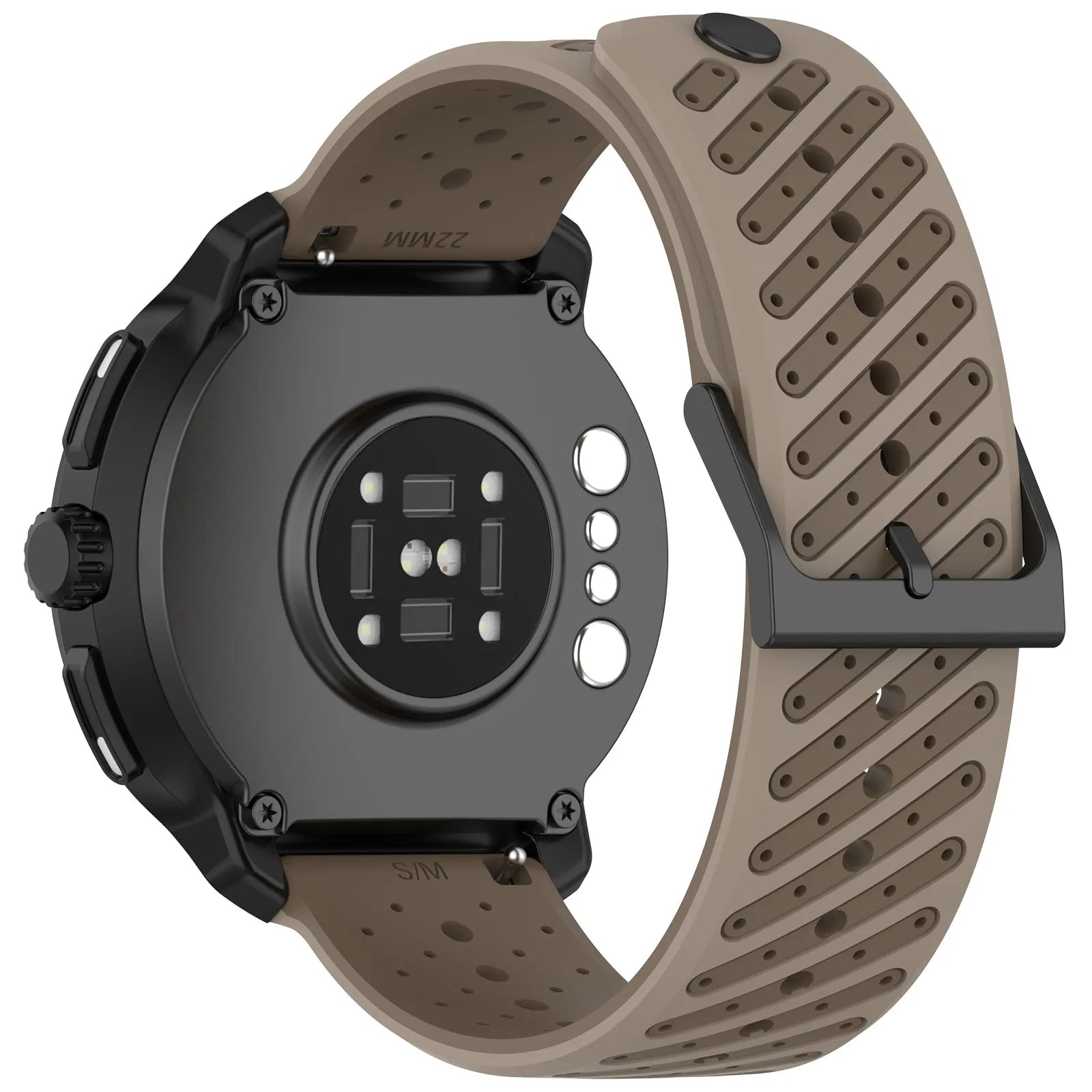 Bracelet silicone à rayures Oppo Watch S (marron)