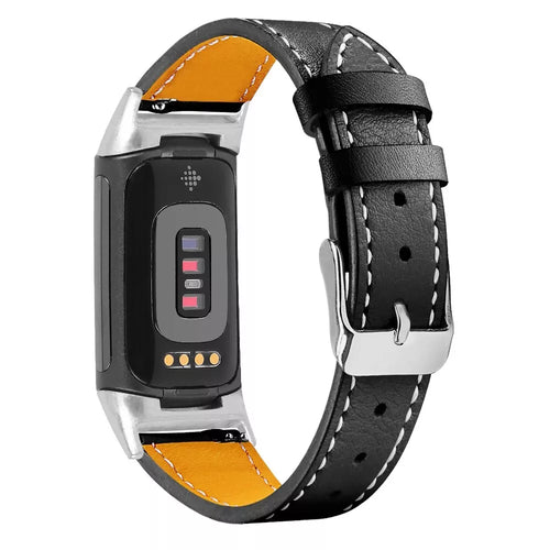 Bracelet cuir moderne Fitbit Charge 6 (noir)