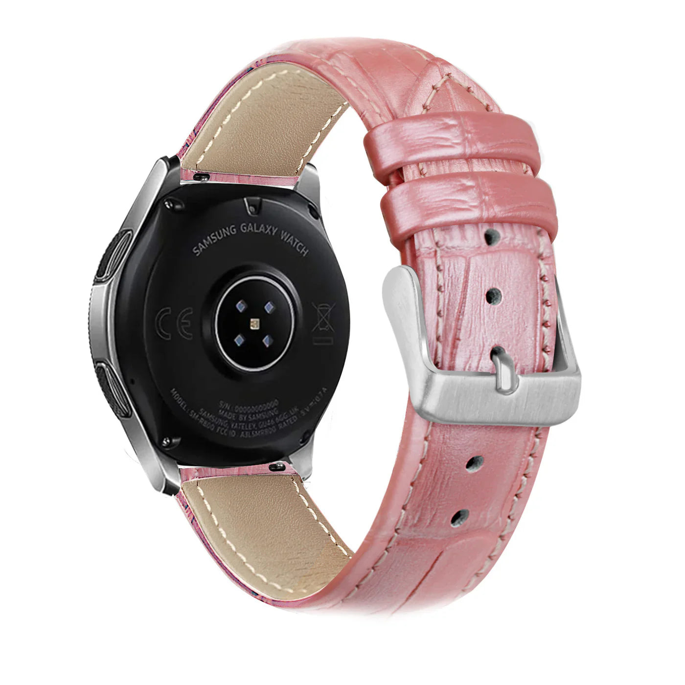 Bracelet cuir crocodile granulé Coros Apex 2 (rose)