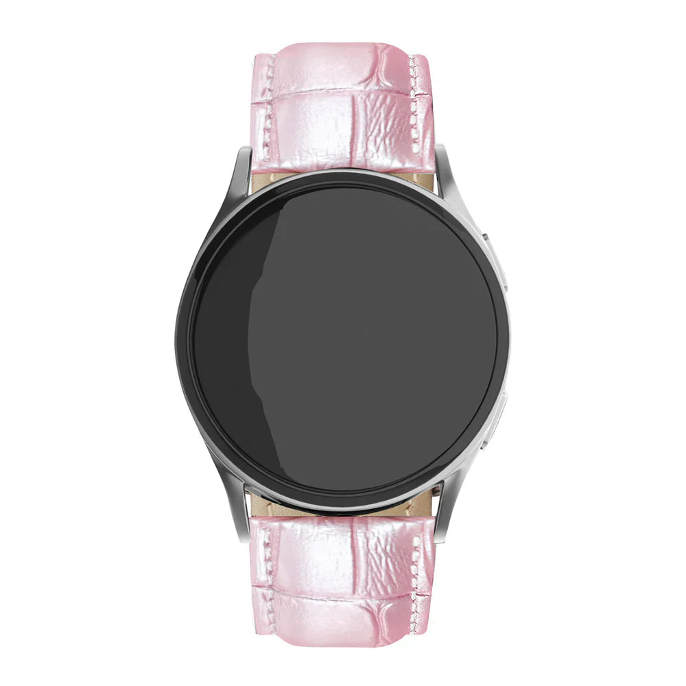 Bracelet cuir crocodile granulé Amazfit Active 2 (rose)