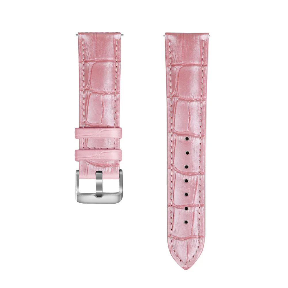 Bracelet cuir crocodile granulé Amazfit Active 2 (rose)