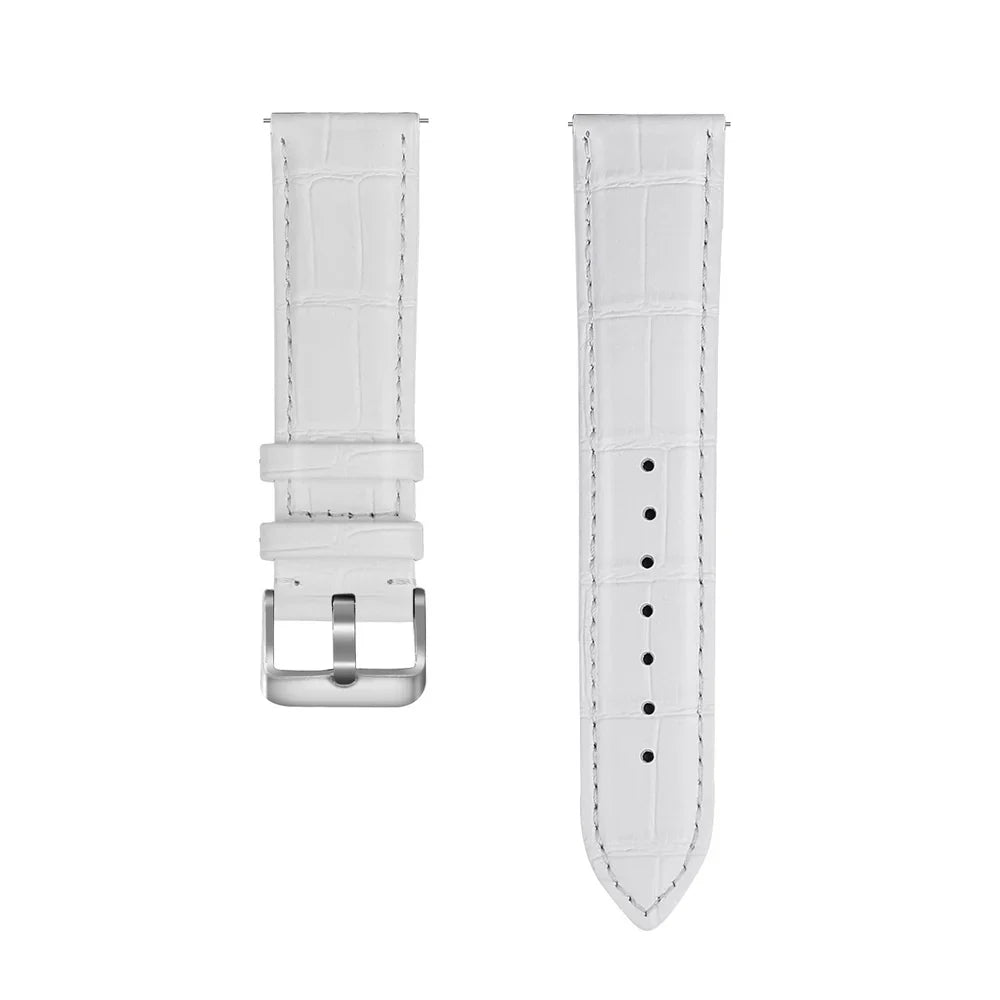 Bracelet cuir crocodile granulé Amazfit GTR Mini (blanc)