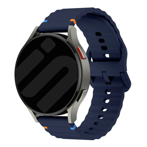 Fossil Gen 5e - 44mm Wave Silicone Strap (Dark Blue)