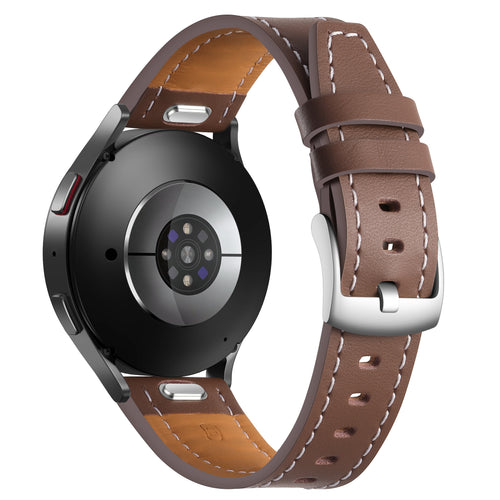 Bracelet cuir 'One Push' Samsung Galaxy Watch 7 - 44mm (marron foncé)