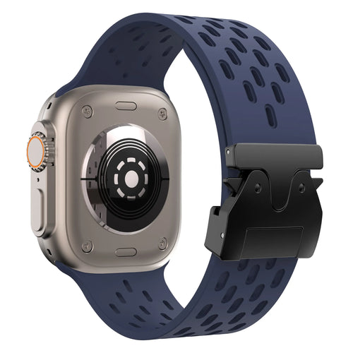 Bracelet silicone air avec P-buckle pour Apple Watch (bleu foncé)