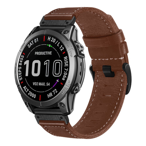 Bracelet cuir premium Garmin Descent G2 (marron foncé)