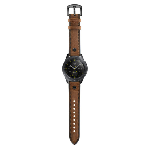 Bracelet cuir con tornillo Amazfit Balance 2 (marron foncé)