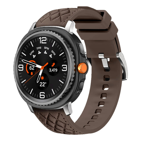 galaxy watch 8 44mm leather hybrid band dark brown