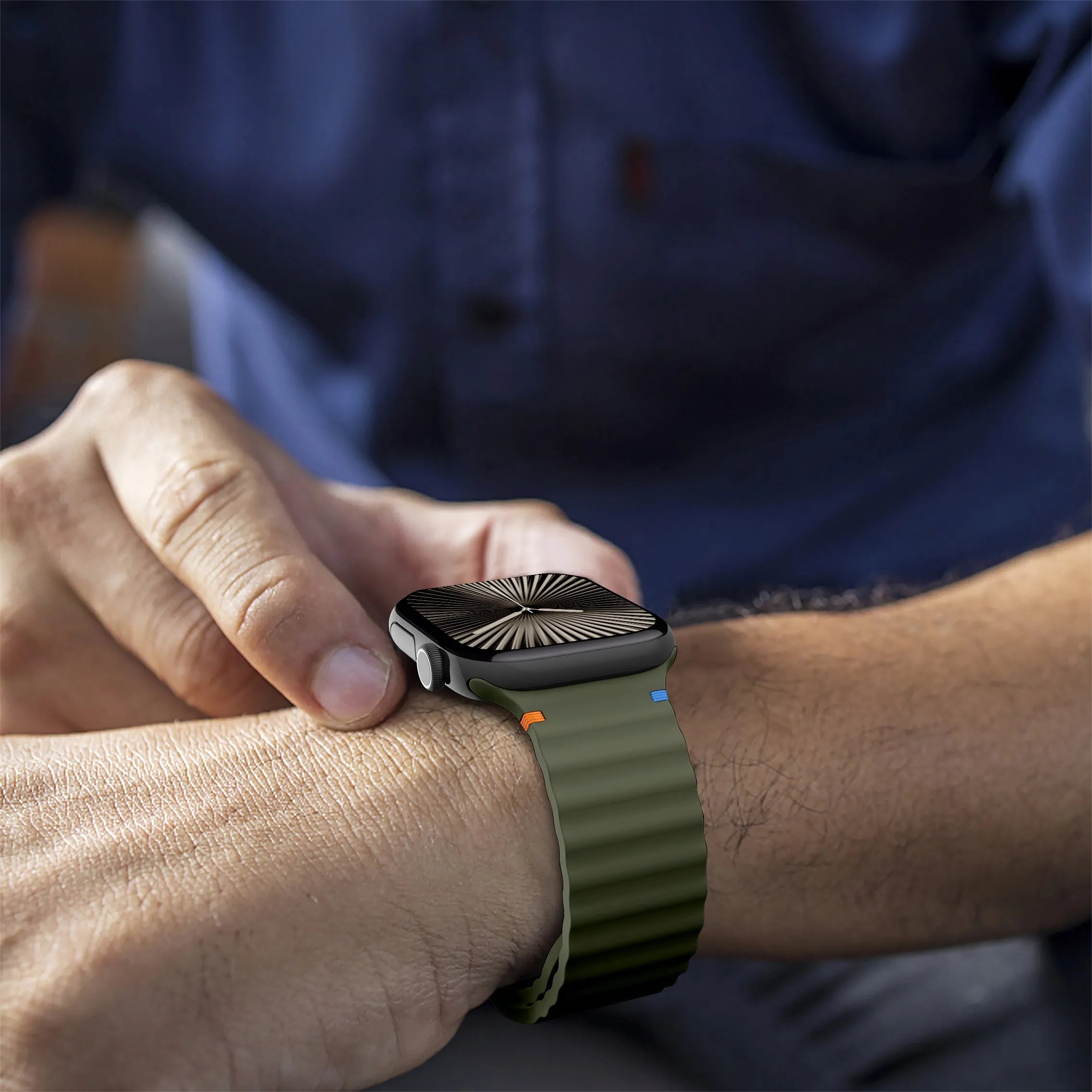 Bracelet Silicone Wave Apple Watch (vert foncé)