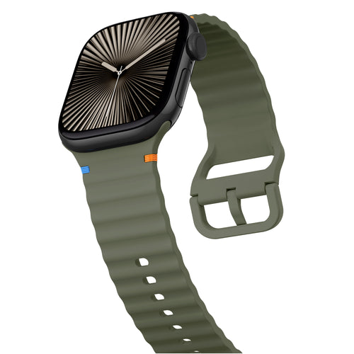 Bracelet silicone ondulé Apple Watch Ultra (vert foncé)