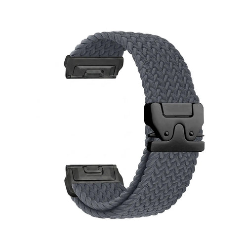 Bracelet tressé boucle en P Garmin Instinct (gris foncé avec noir)