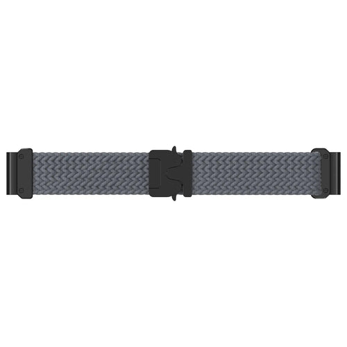 Bracelet tressé boucle en P Garmin Instinct (gris foncé avec noir)
