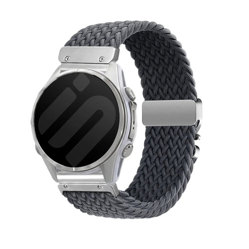 braided band dark grey silver