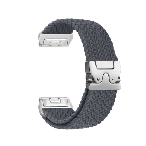 Bracelet tressé boucle en P Garmin Instinct (gris foncé avec argent)