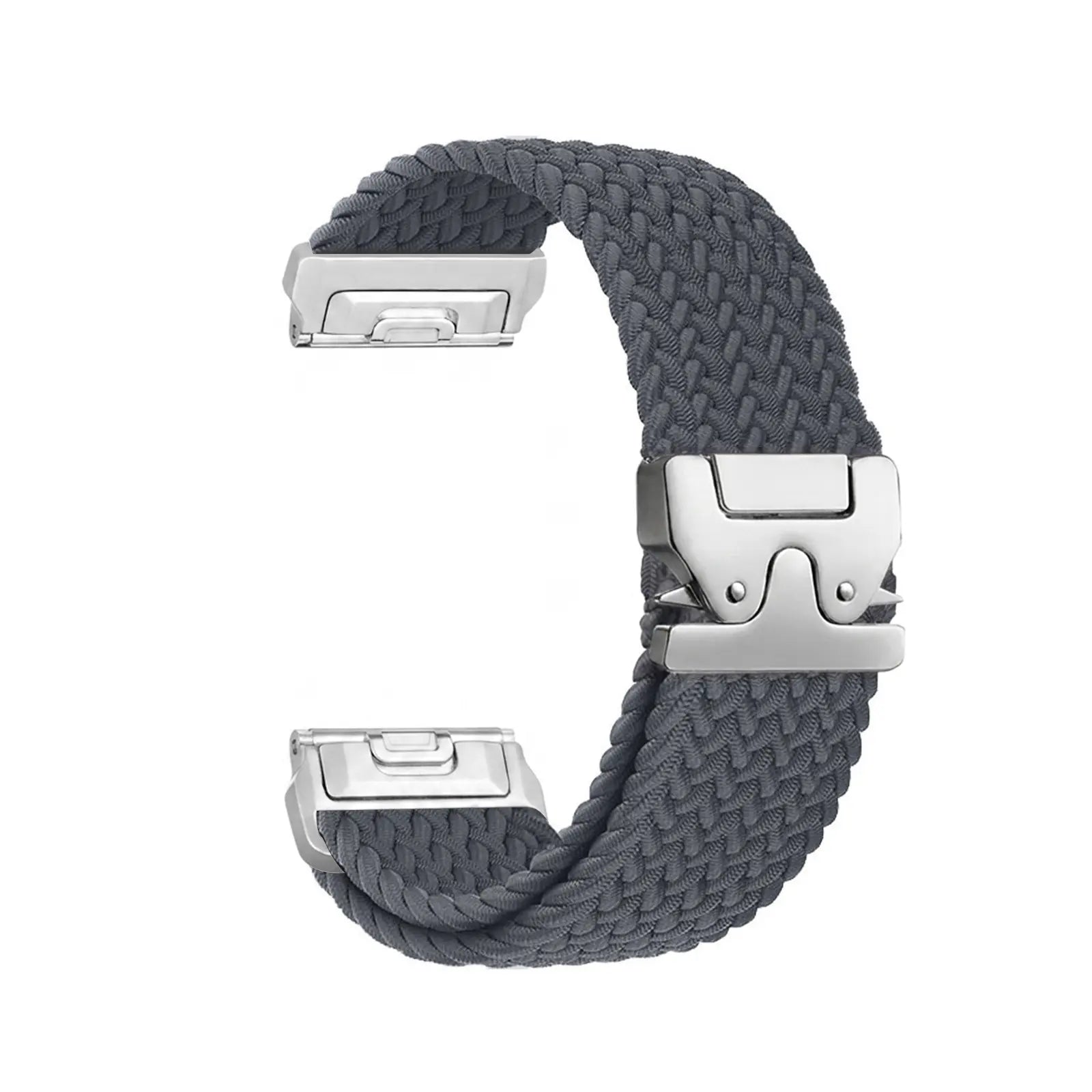 Bracelet tressé boucle en P Garmin Instinct (gris foncé avec argent)