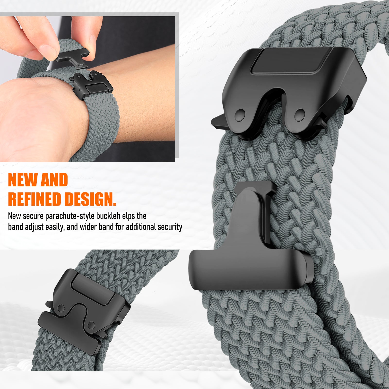 Bracelet tressé à maillons-P Google Pixel Watch 3 - 45mm (gris)