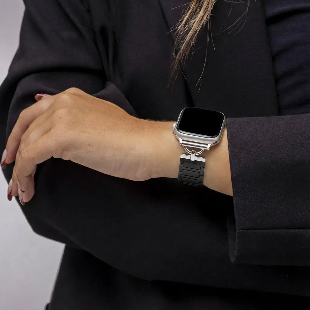 Bandz Bracelet silicone magnétique 'fine' Apple Watch (noir)