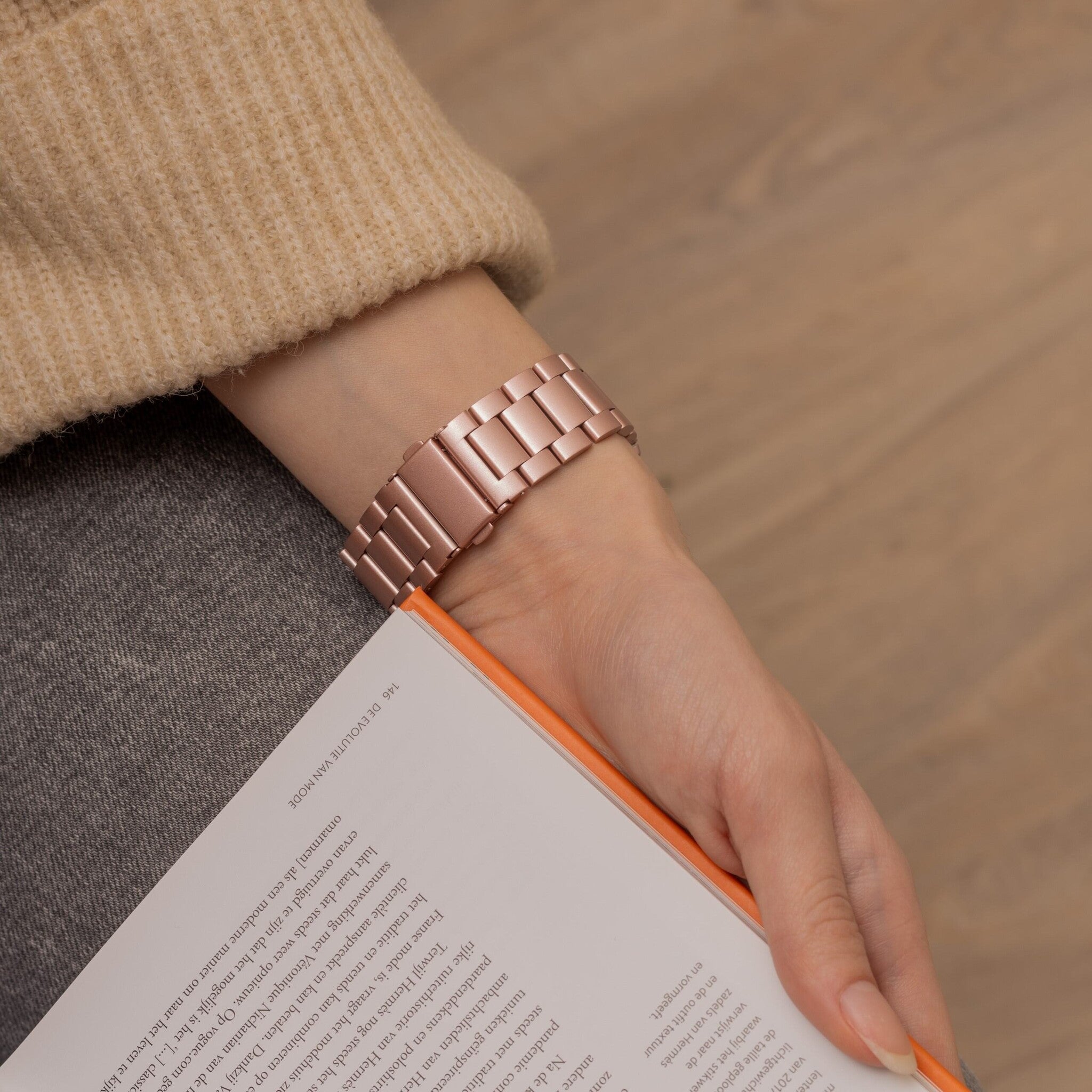 Bracelet acier Garmin Vivomove 3 (rose)