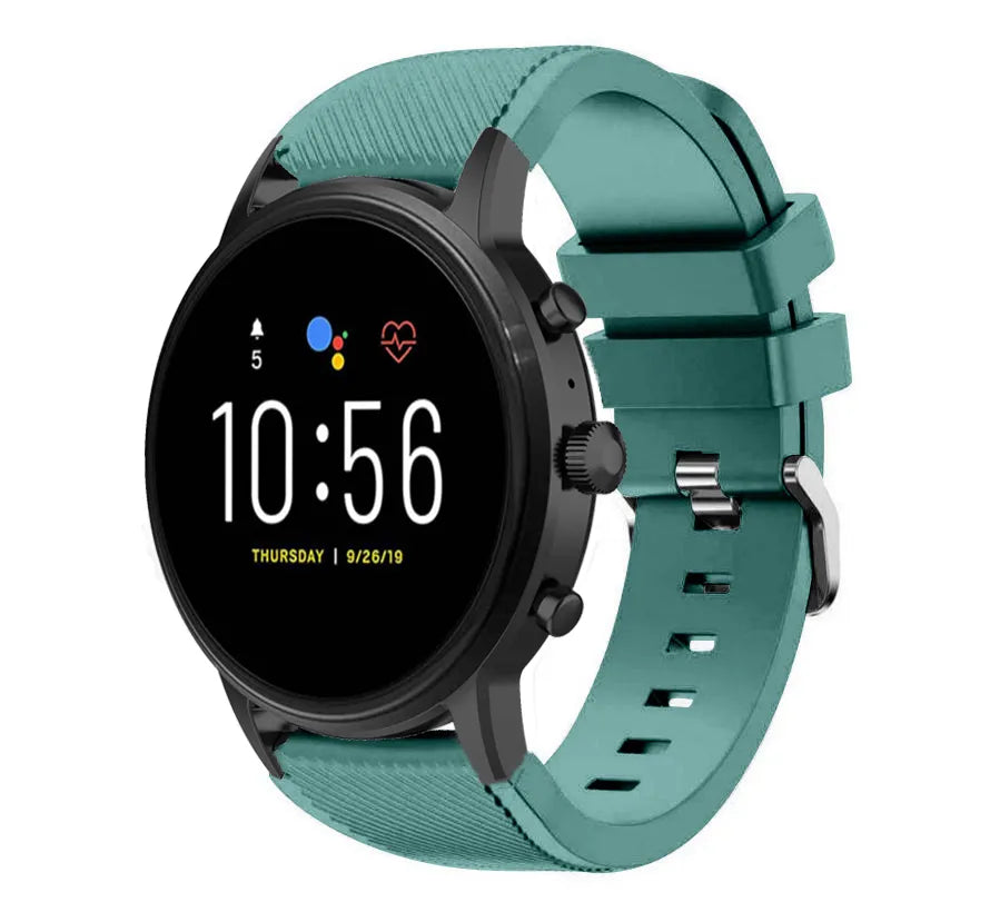 Bracelet silicone Fossil Gen 4 Explorist HR (vert-bleu)