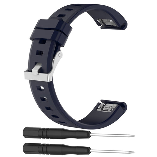 Garmin Descent Mk3(i) - 43mm Glossy Silicone Strap (Dark Blue)