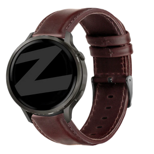 Bandz Garmin Vivoactive 6 Leather Strap 'Classic' (Dark Brown)