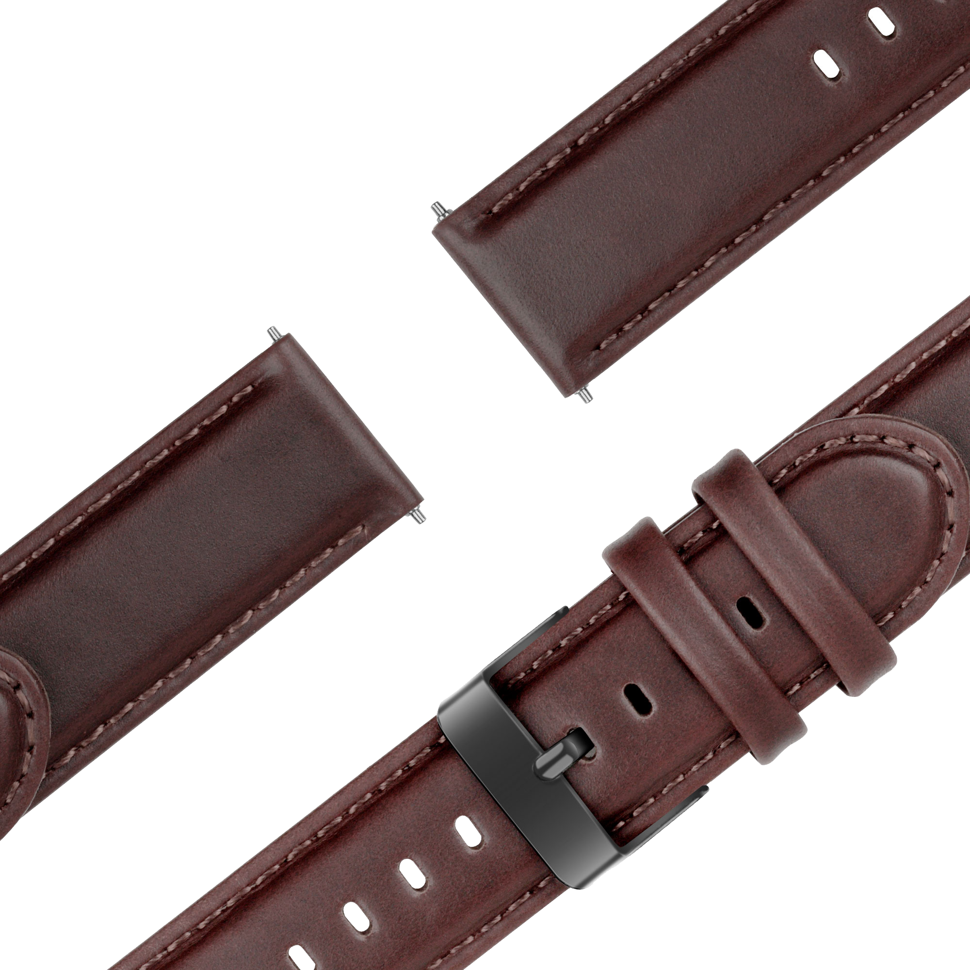 Bandz Garmin Venu 2 Leather Strap 'Classic' (Dark Brown)