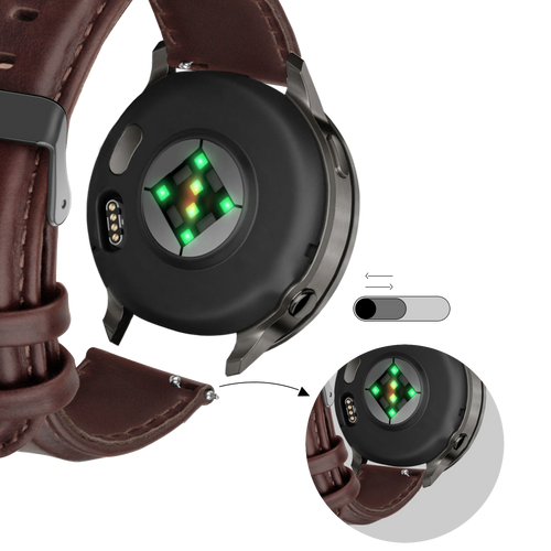 Bandz Bracelet cuir 'Classic' Garmin Approach S42 (marron foncé)