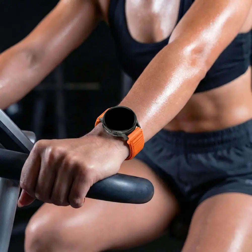 Bandz Garmin Venu 4 - 41mm nylon band 'Wave' (oranje)