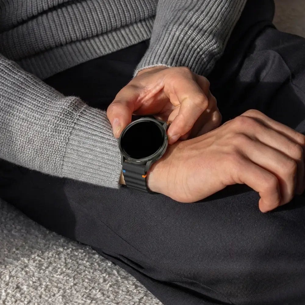 Bandz Bracelet silicone ondulé Garmin Venu 4 - 41mm (noir)