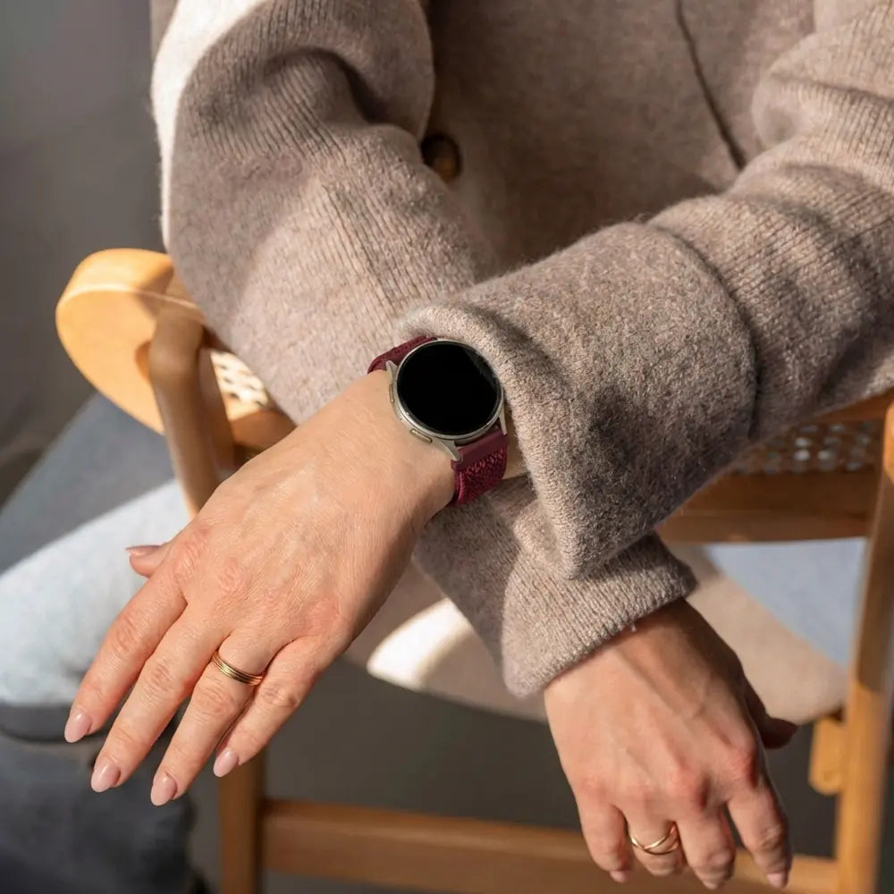 Bandz Samsung Galaxy Watch 7 - 44mm Vintage Nylon Strap (Wine Red)