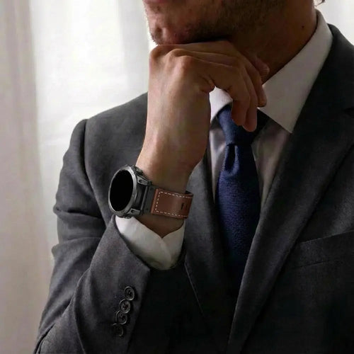 Bracelet cuir premium Garmin D2 Charlie (marron foncé)