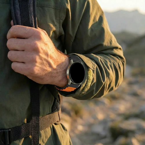 Bandz Coros Apex 42mm Alpine Nylon Strap (Black/Orange)