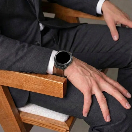 Bracelet cuir premium Garmin D2 Charlie (marron foncé)