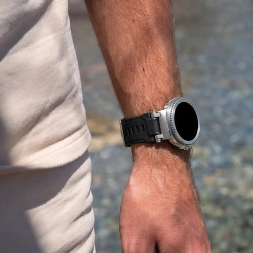 Bracelet silicone 'Explorer' Samsung Galaxy Watch 8 40mm (negro avec titane)