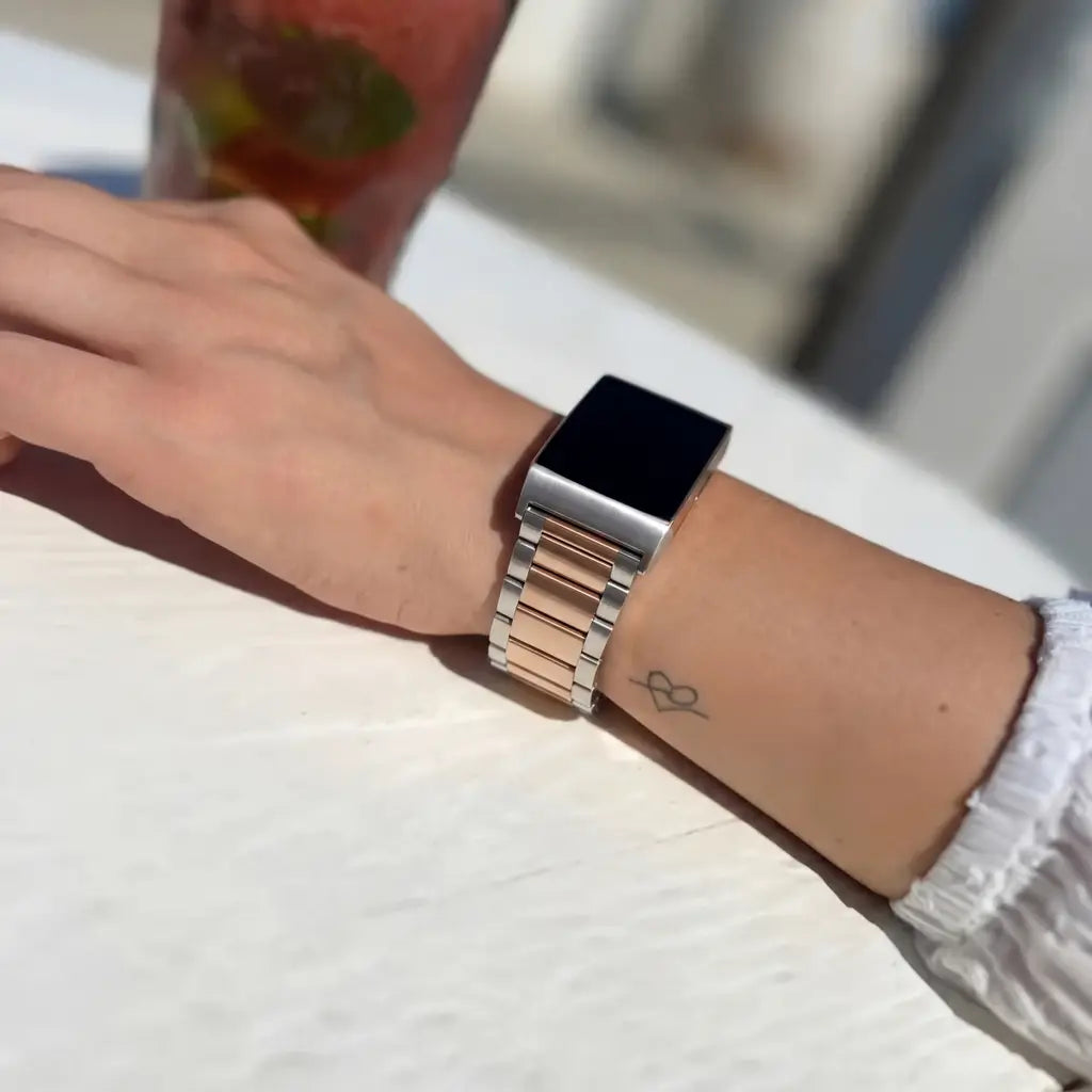 Fitbit Charge 3 Steel Strap (Silver/Rose Gold)