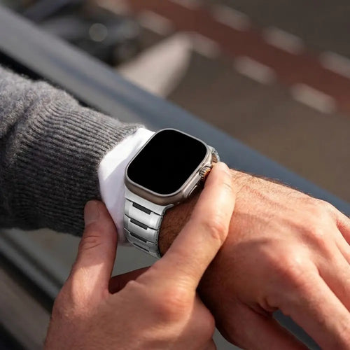Apple Watch Ultra Steel Hybrid Strap (Titanium/Black)