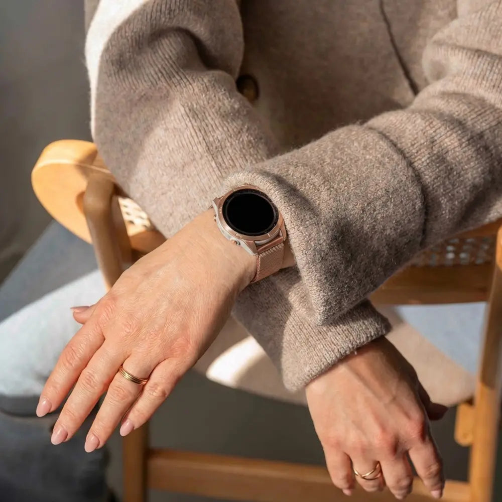 Bracelet Milanais Garmin Fenix ​​​​5s / 6s (or rose)