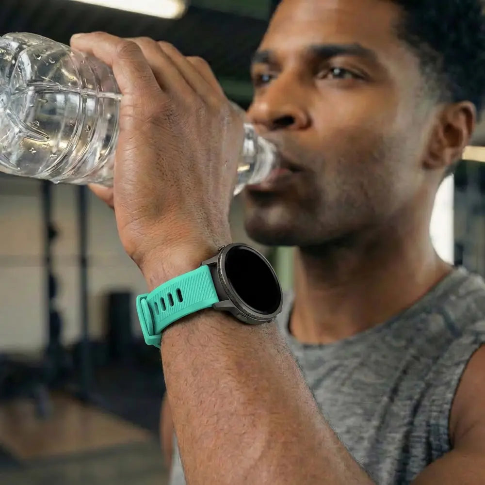 Bandz Garmin Vivoactive 4s Sport Strap with Buckle (Aqua/Black)