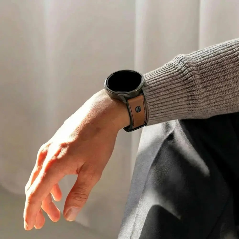 Samsung Galaxy Watch 7 - 44mm geschroefde leren bandje (donkerbruin)