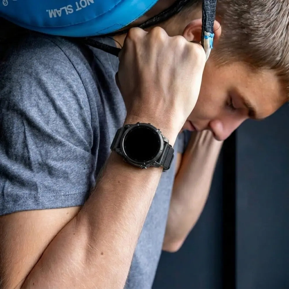 Garmin Fenix 7 premium nylon gesp band (zwart)