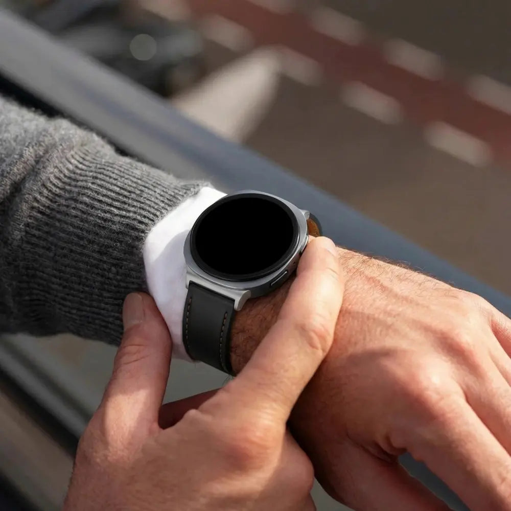 Bandz Samsung Galaxy Watch 8 - 40mm lederen band 'Classic' (zwart)