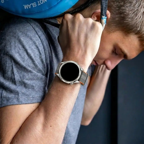 Samsung Galaxy Watch 7 - 40mm Silicone Active Strap (Dark Grey-Orange)