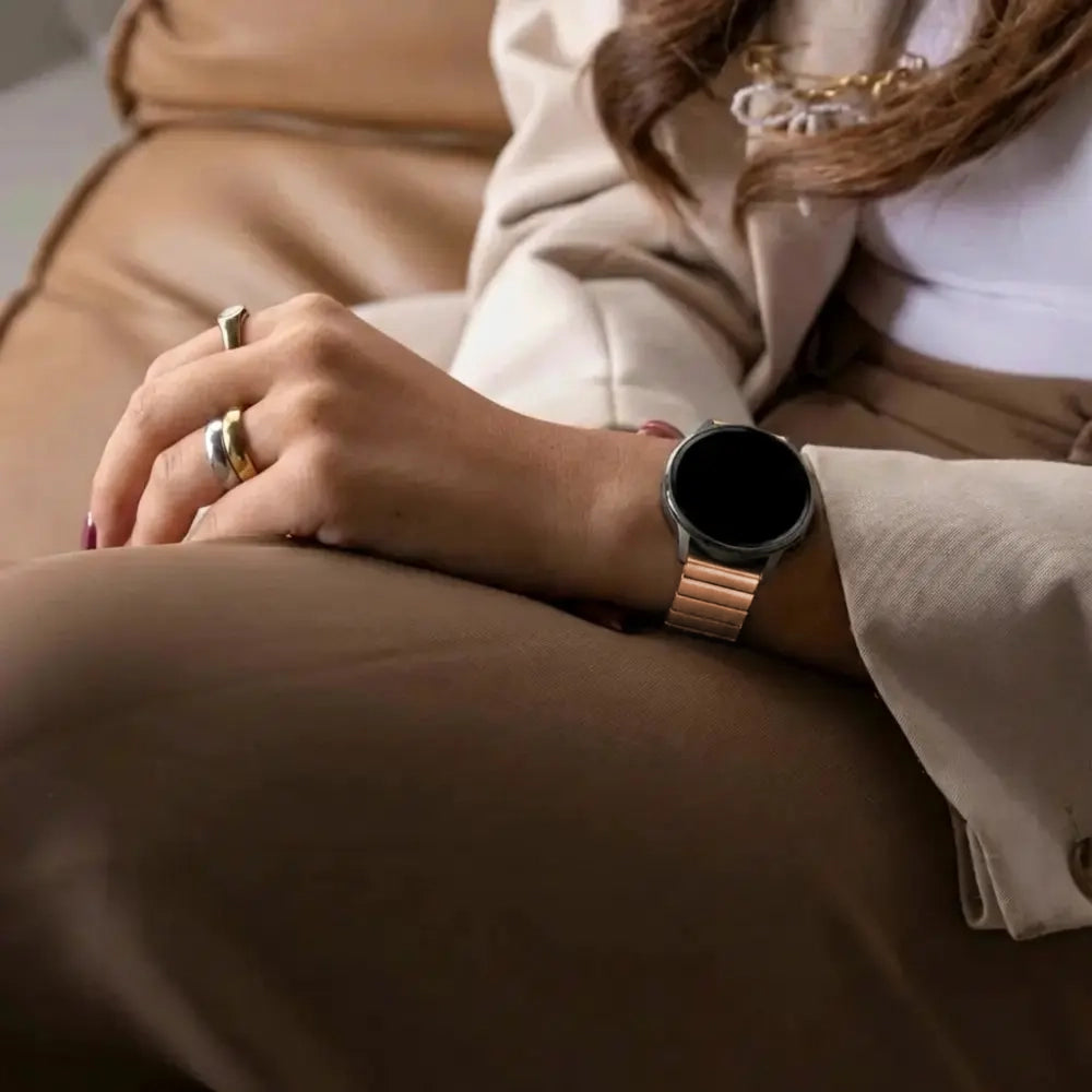 Bandz Bracelet acier 'One Bead' Garmin Bounce 2 (or rose)