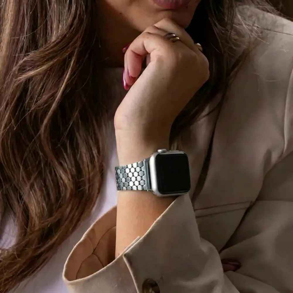 Bracelet acier poisson Apple Watch Ultra (argent)