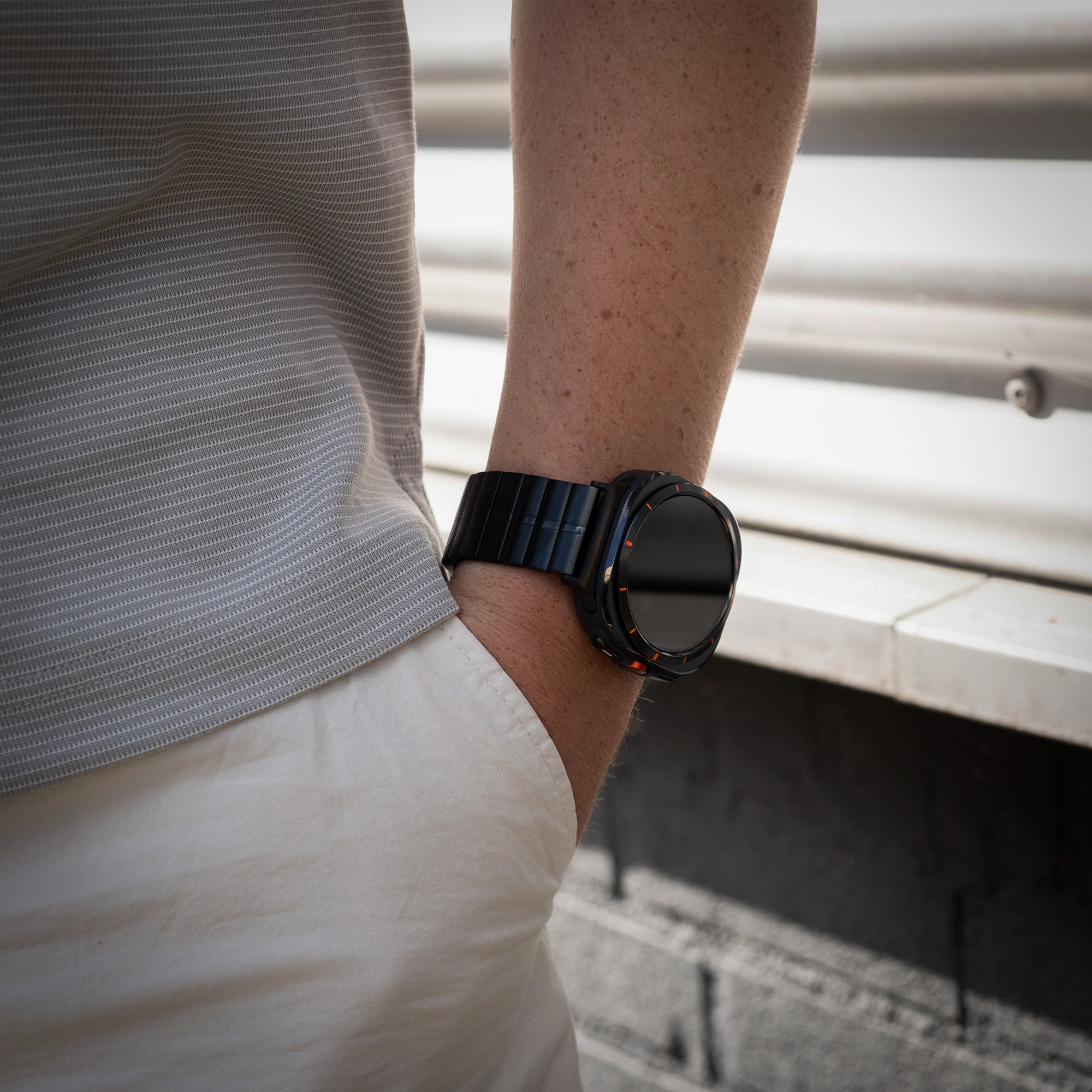 Bracelet métal de luxe Samsung Galaxy Watch Ultra (noir)