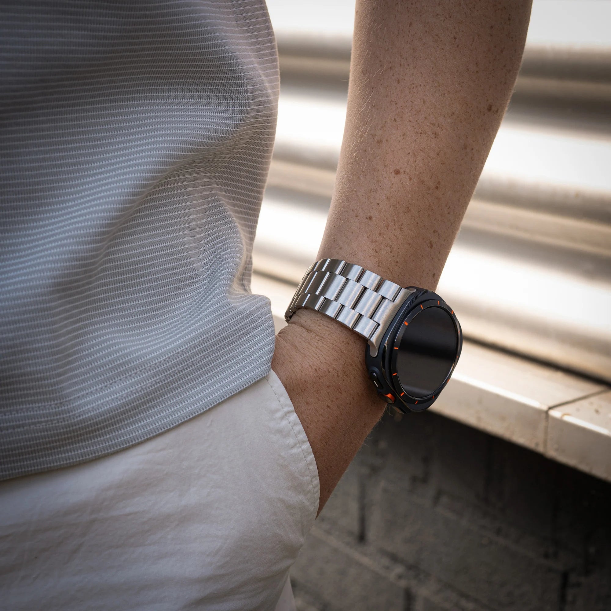 Bracelet acier Samsung Galaxy Watch Ultra (argent)